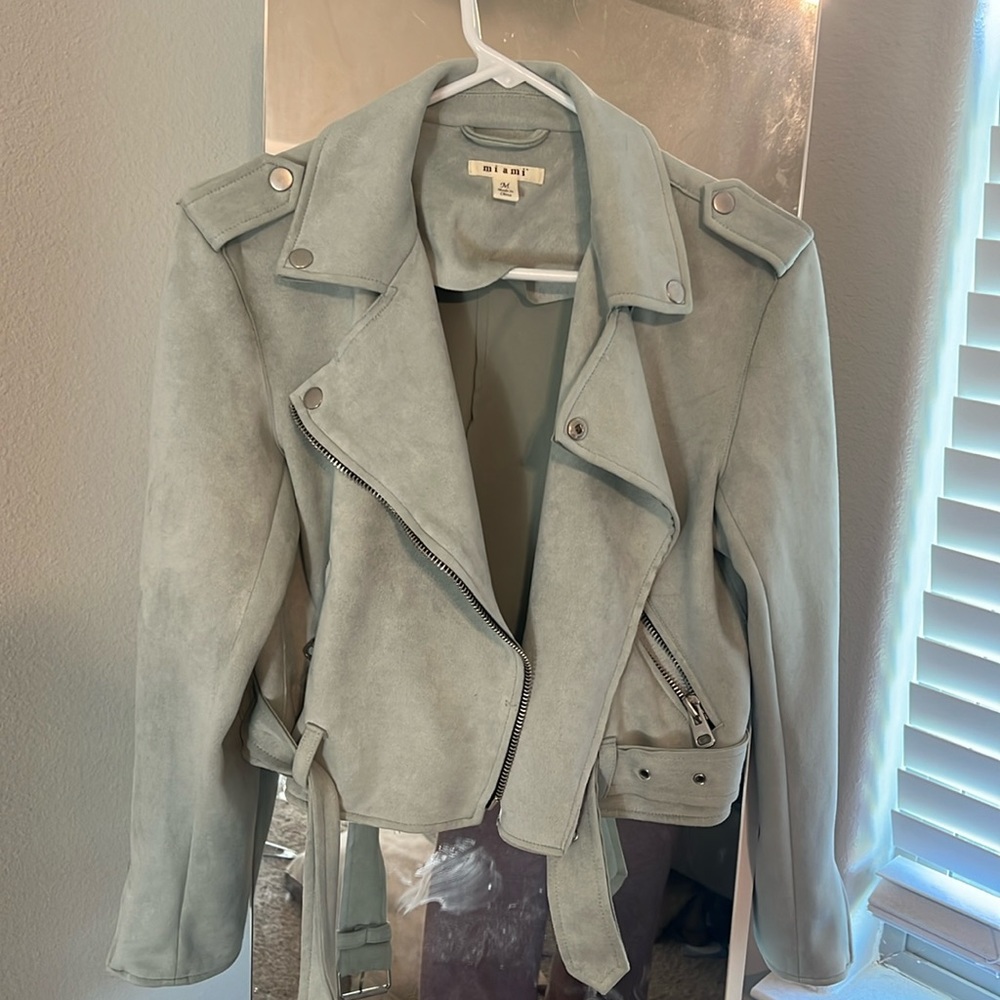 Light blue suede jacket!